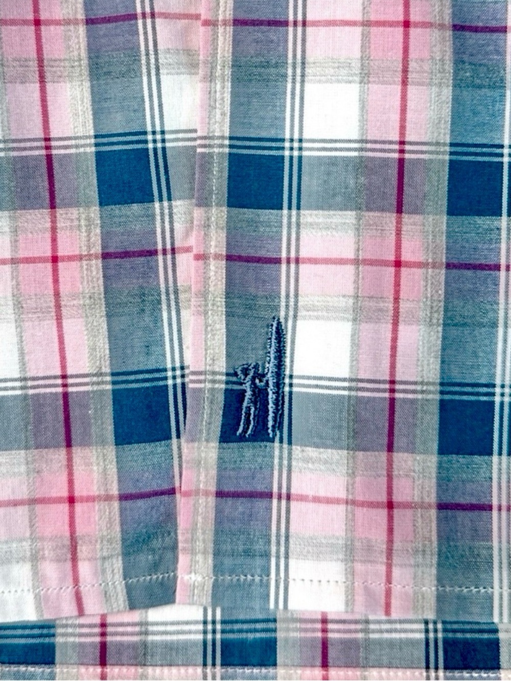 Johnnie-O Top Shelf Granger Button-Down Shirt Pink Blue Plaid Size Small NWT - Picture 7 of 13